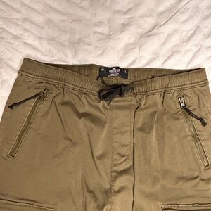 Hollister Olive Joggers with Zipper Details